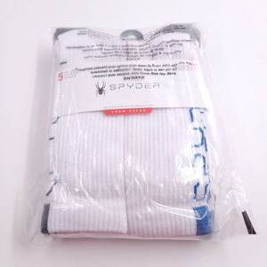 SPYDER Crew Socks 5 Pairs White Shoe Size 6 - 12 Mens